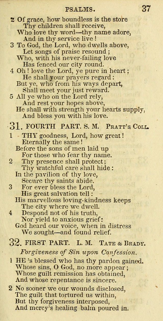 The Christian Psalmist: being a collection of psalms, hymns, and spiritual songs compiled from the most approved authors, and designed as a standard hymn book for public and social worship page 37