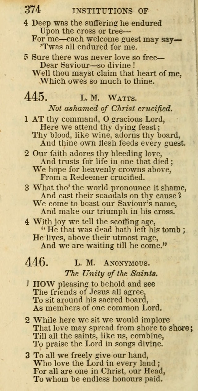 The Christian Psalmist: being a collection of psalms, hymns, and spiritual songs compiled from the most approved authors, and designed as a standard hymn book for public and social worship page 374