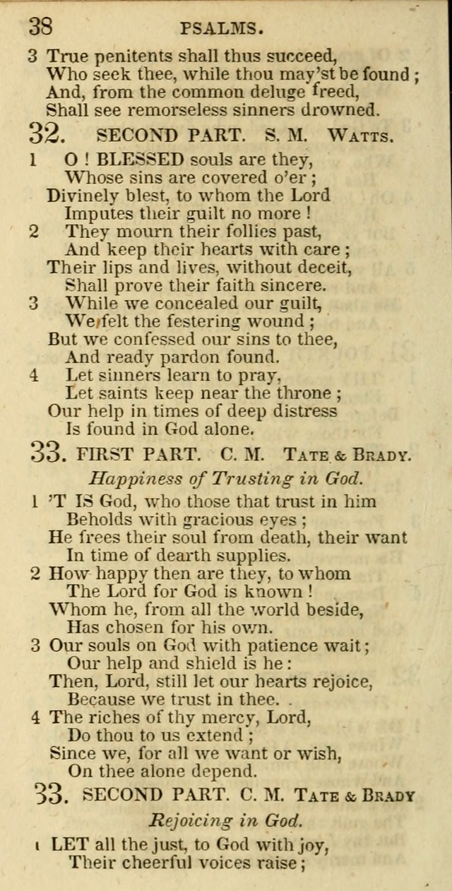 The Christian Psalmist: being a collection of psalms, hymns, and spiritual songs compiled from the most approved authors, and designed as a standard hymn book for public and social worship page 38