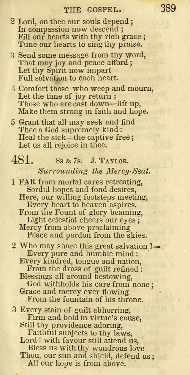 The Christian Psalmist: being a collection of psalms, hymns, and spiritual songs compiled from the most approved authors, and designed as a standard hymn book for public and social worship page 389