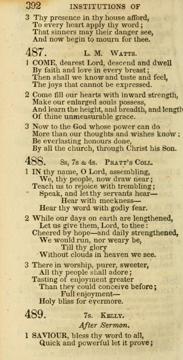 The Christian Psalmist: being a collection of psalms, hymns, and spiritual songs compiled from the most approved authors, and designed as a standard hymn book for public and social worship page 392