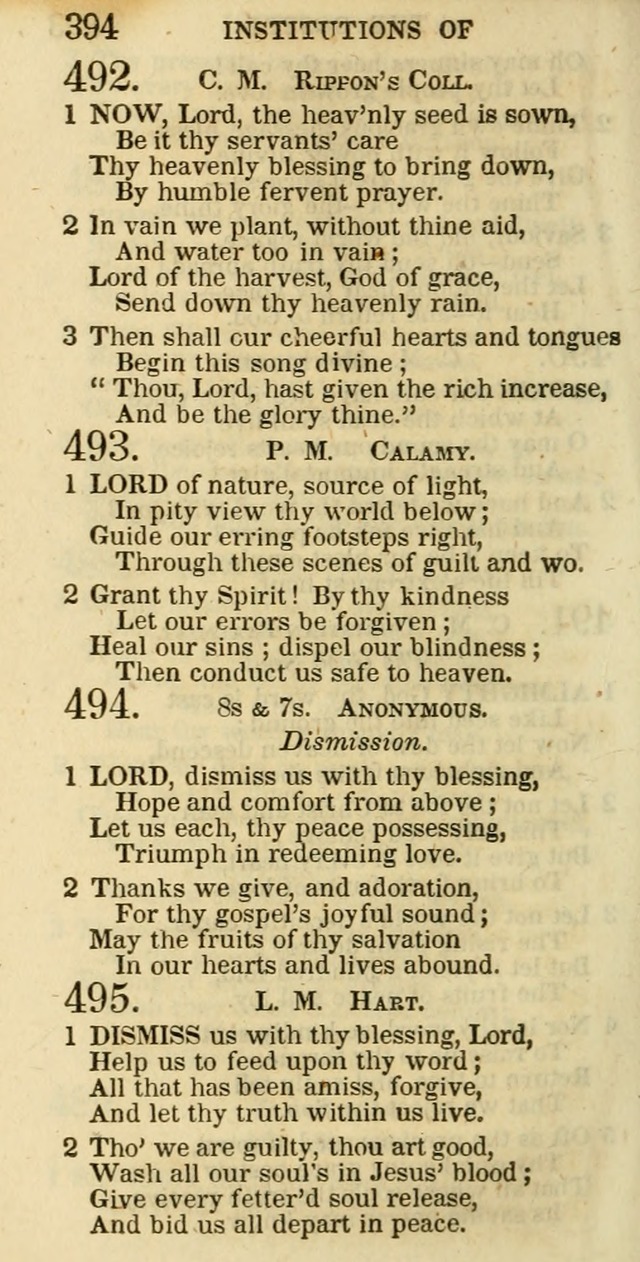 The Christian Psalmist: being a collection of psalms, hymns, and spiritual songs compiled from the most approved authors, and designed as a standard hymn book for public and social worship page 394