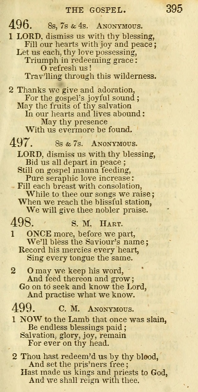 The Christian Psalmist: being a collection of psalms, hymns, and spiritual songs compiled from the most approved authors, and designed as a standard hymn book for public and social worship page 395