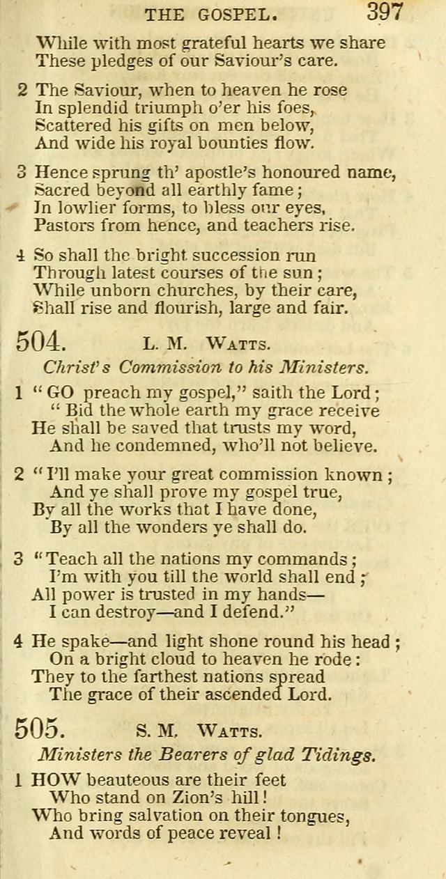 The Christian Psalmist: being a collection of psalms, hymns, and spiritual songs compiled from the most approved authors, and designed as a standard hymn book for public and social worship page 397