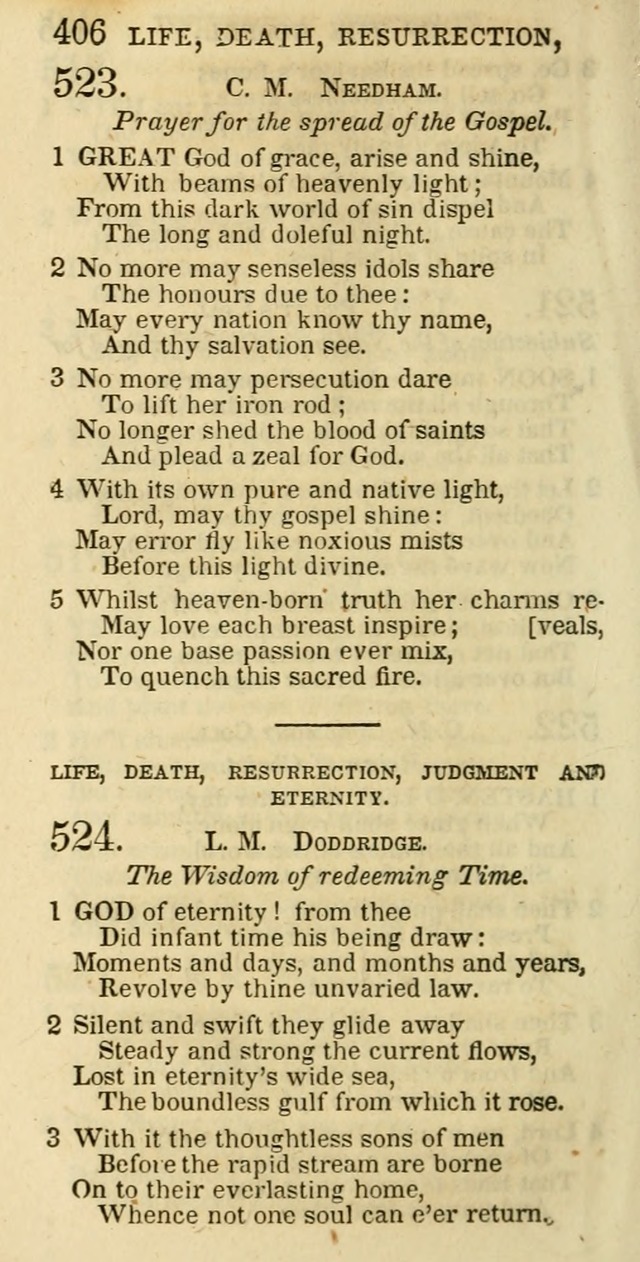 The Christian Psalmist: being a collection of psalms, hymns, and spiritual songs compiled from the most approved authors, and designed as a standard hymn book for public and social worship page 406