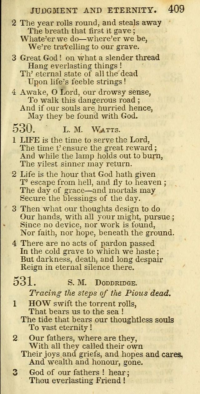 The Christian Psalmist: being a collection of psalms, hymns, and spiritual songs compiled from the most approved authors, and designed as a standard hymn book for public and social worship page 409