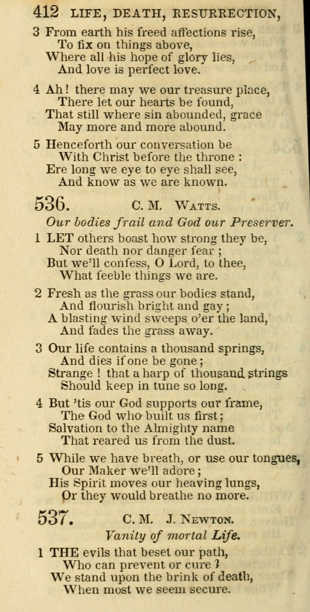 The Christian Psalmist: being a collection of psalms, hymns, and spiritual songs compiled from the most approved authors, and designed as a standard hymn book for public and social worship page 412