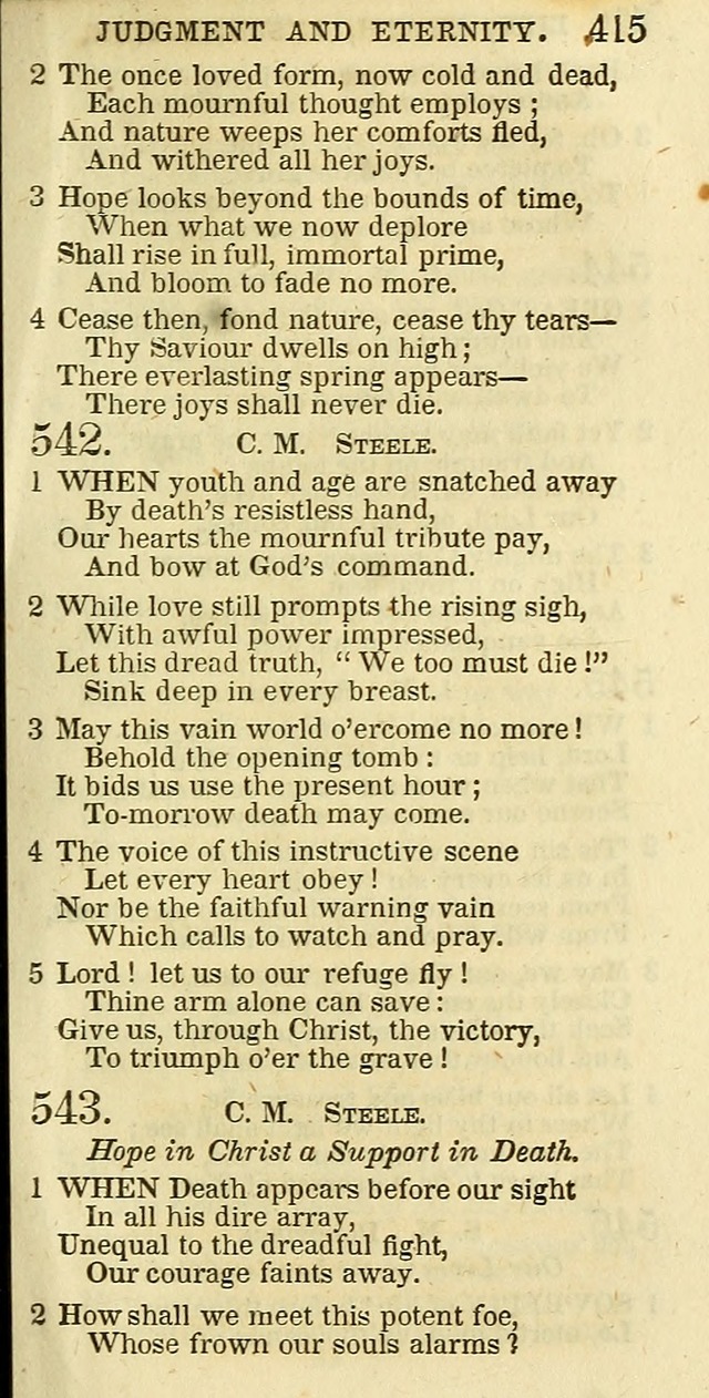 The Christian Psalmist: being a collection of psalms, hymns, and spiritual songs compiled from the most approved authors, and designed as a standard hymn book for public and social worship page 415