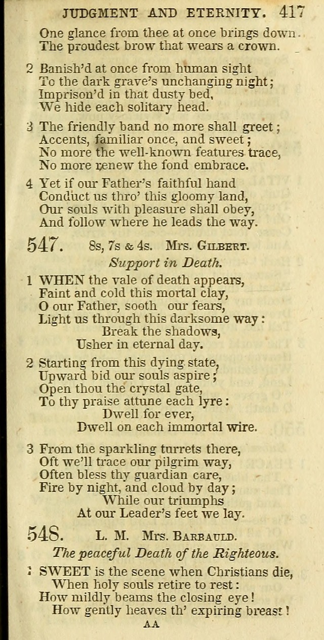 The Christian Psalmist: being a collection of psalms, hymns, and spiritual songs compiled from the most approved authors, and designed as a standard hymn book for public and social worship page 417