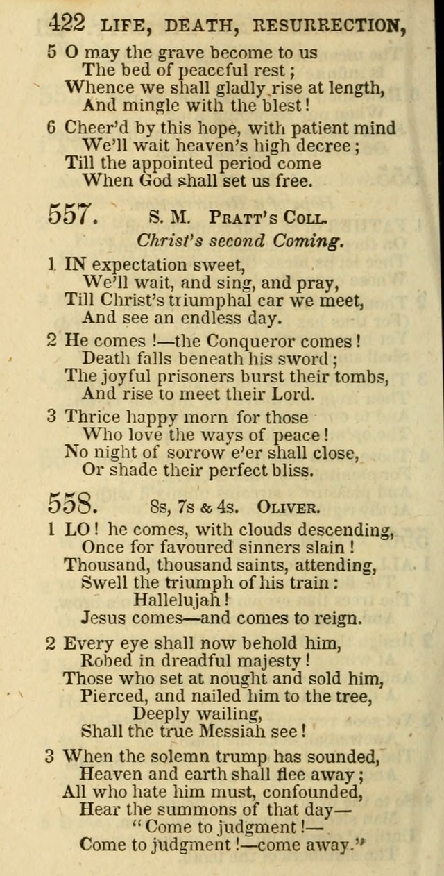 The Christian Psalmist: being a collection of psalms, hymns, and spiritual songs compiled from the most approved authors, and designed as a standard hymn book for public and social worship page 422