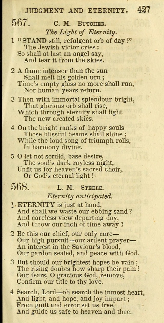 The Christian Psalmist: being a collection of psalms, hymns, and spiritual songs compiled from the most approved authors, and designed as a standard hymn book for public and social worship page 427