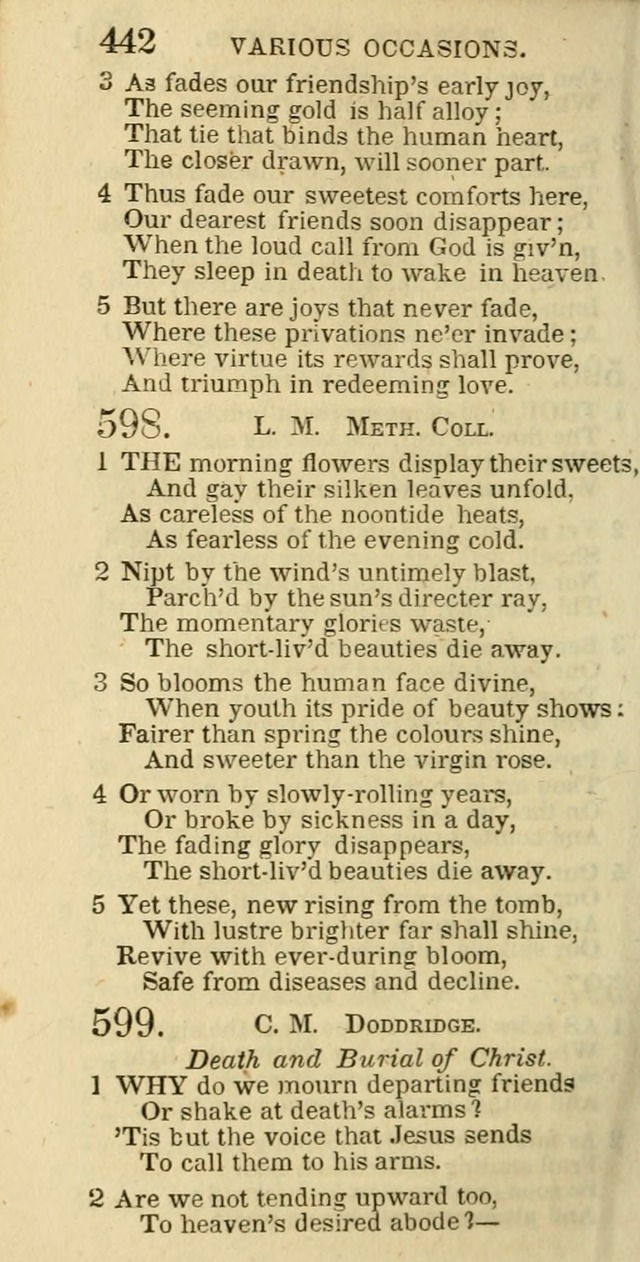 The Christian Psalmist: being a collection of psalms, hymns, and spiritual songs compiled from the most approved authors, and designed as a standard hymn book for public and social worship page 442