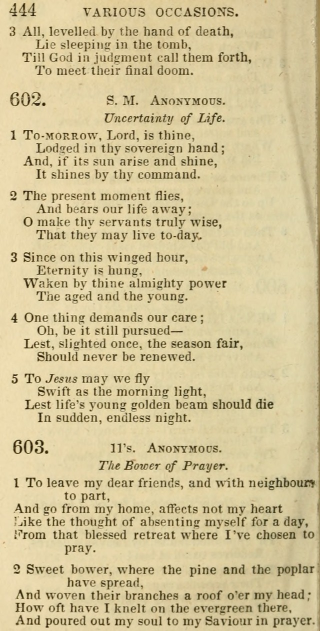 The Christian Psalmist: being a collection of psalms, hymns, and spiritual songs compiled from the most approved authors, and designed as a standard hymn book for public and social worship page 444