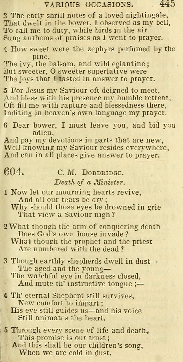 The Christian Psalmist: being a collection of psalms, hymns, and spiritual songs compiled from the most approved authors, and designed as a standard hymn book for public and social worship page 445