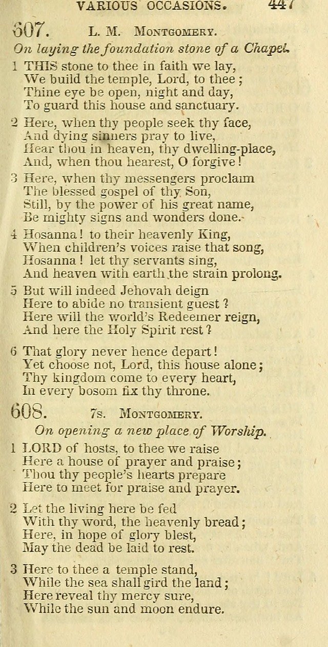 The Christian Psalmist: being a collection of psalms, hymns, and spiritual songs compiled from the most approved authors, and designed as a standard hymn book for public and social worship page 447