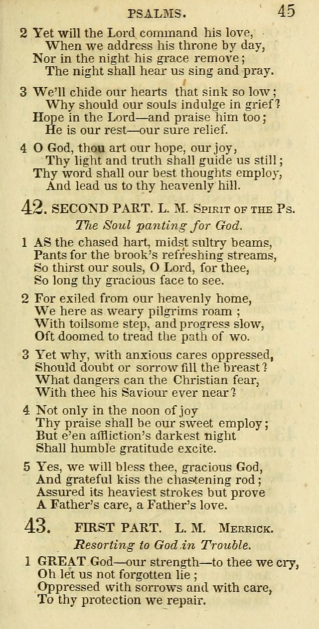 The Christian Psalmist: being a collection of psalms, hymns, and spiritual songs compiled from the most approved authors, and designed as a standard hymn book for public and social worship page 45