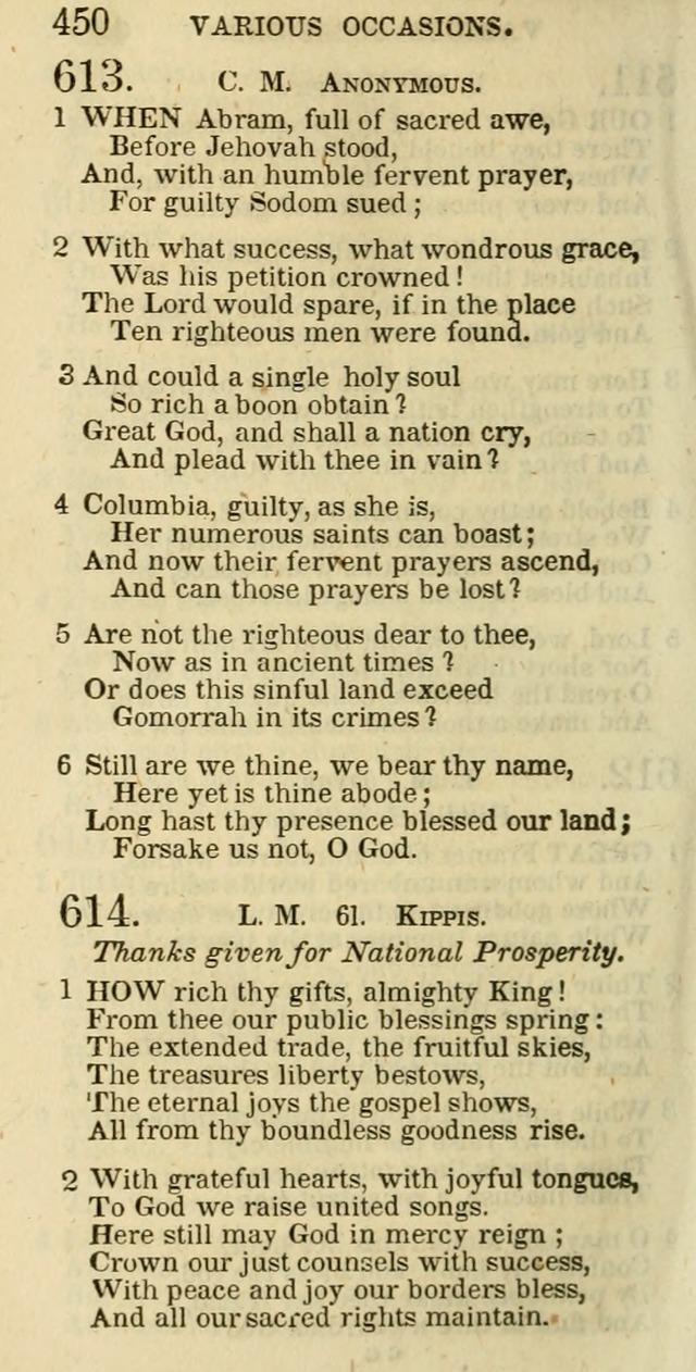 The Christian Psalmist: being a collection of psalms, hymns, and spiritual songs compiled from the most approved authors, and designed as a standard hymn book for public and social worship page 450