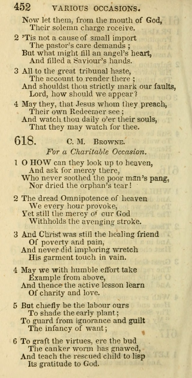 The Christian Psalmist: being a collection of psalms, hymns, and spiritual songs compiled from the most approved authors, and designed as a standard hymn book for public and social worship page 452
