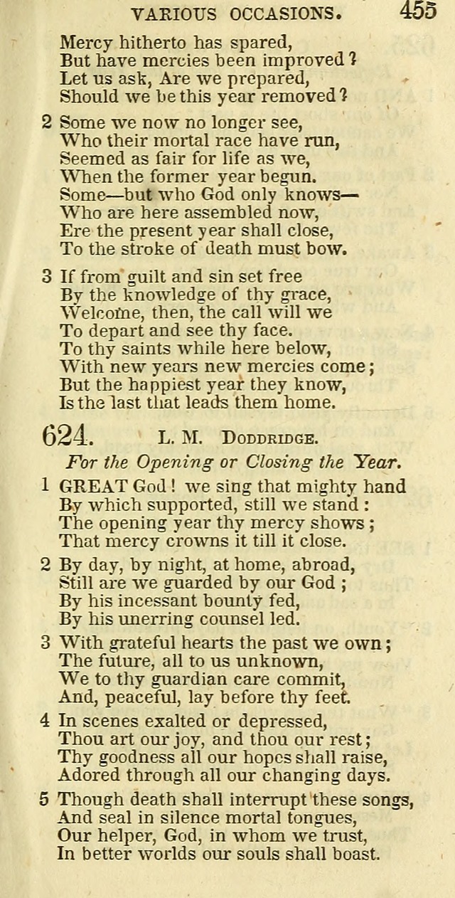 The Christian Psalmist: being a collection of psalms, hymns, and spiritual songs compiled from the most approved authors, and designed as a standard hymn book for public and social worship page 455