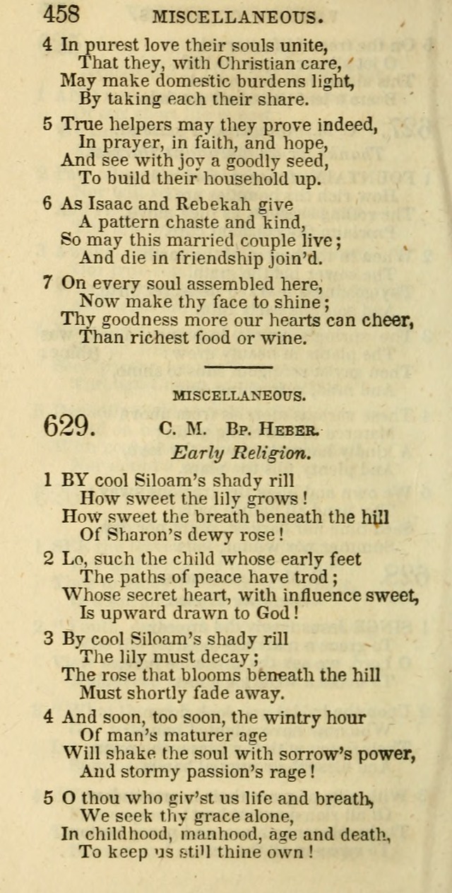 The Christian Psalmist: being a collection of psalms, hymns, and spiritual songs compiled from the most approved authors, and designed as a standard hymn book for public and social worship page 458