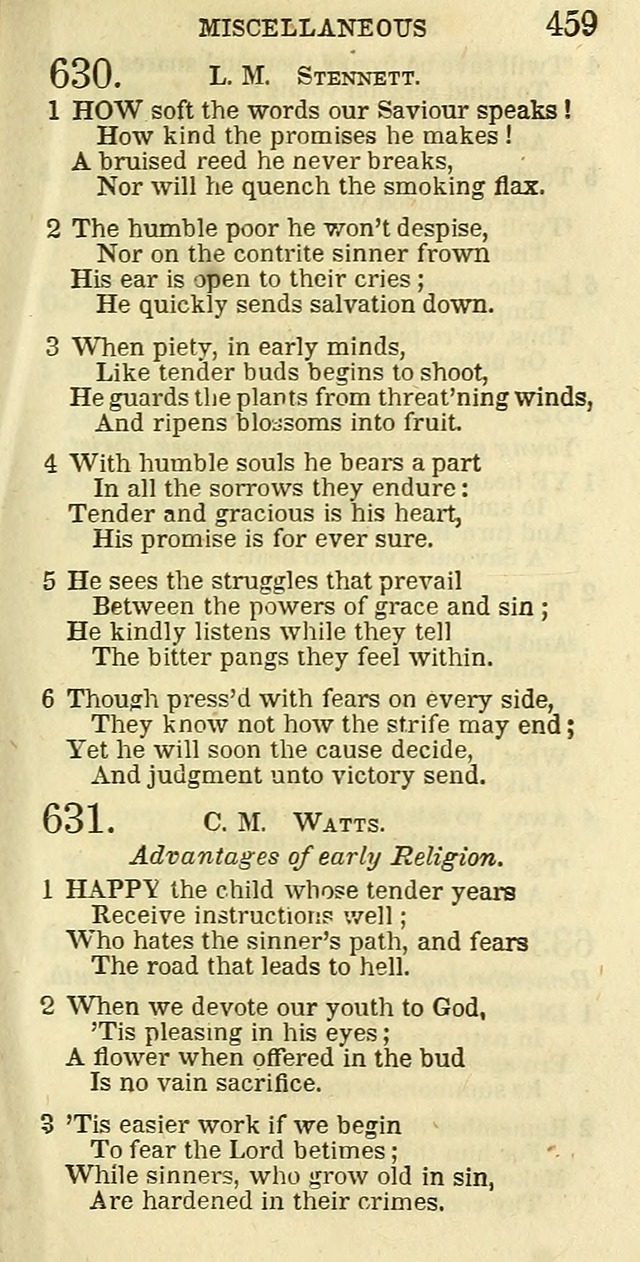 The Christian Psalmist: being a collection of psalms, hymns, and spiritual songs compiled from the most approved authors, and designed as a standard hymn book for public and social worship page 459