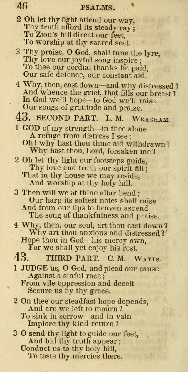 The Christian Psalmist: being a collection of psalms, hymns, and spiritual songs compiled from the most approved authors, and designed as a standard hymn book for public and social worship page 46