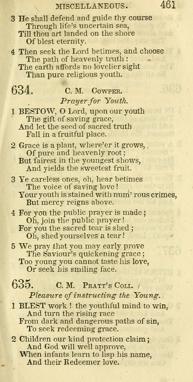The Christian Psalmist: being a collection of psalms, hymns, and spiritual songs compiled from the most approved authors, and designed as a standard hymn book for public and social worship page 461