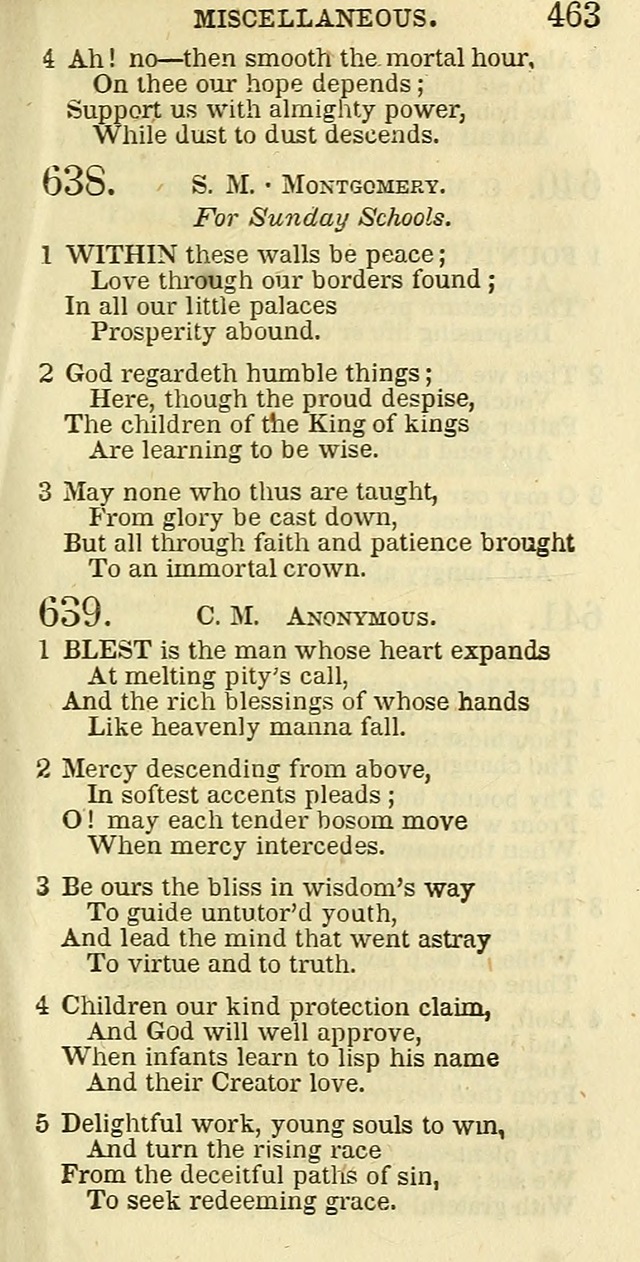 The Christian Psalmist: being a collection of psalms, hymns, and spiritual songs compiled from the most approved authors, and designed as a standard hymn book for public and social worship page 463