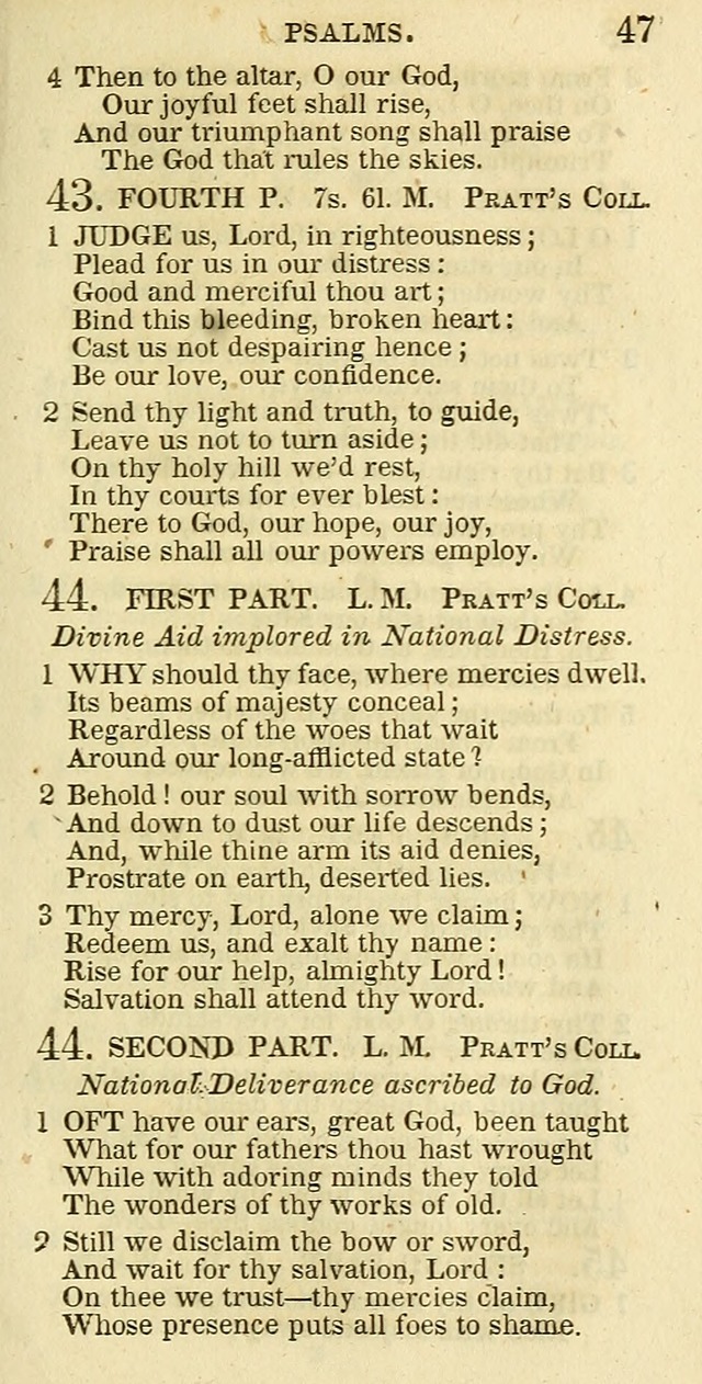 The Christian Psalmist: being a collection of psalms, hymns, and spiritual songs compiled from the most approved authors, and designed as a standard hymn book for public and social worship page 47