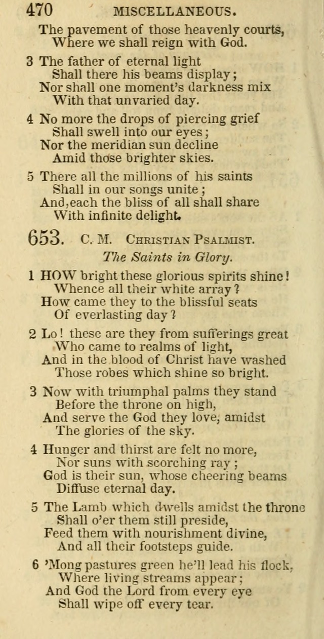 The Christian Psalmist: being a collection of psalms, hymns, and spiritual songs compiled from the most approved authors, and designed as a standard hymn book for public and social worship page 470