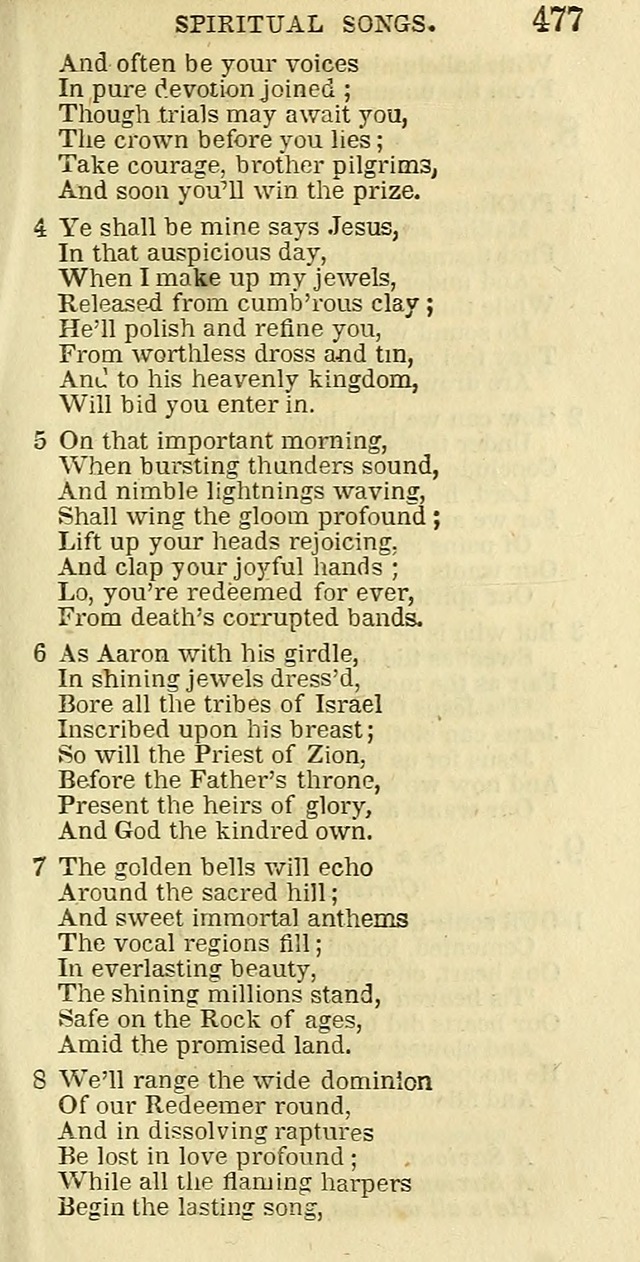 The Christian Psalmist: being a collection of psalms, hymns, and spiritual songs compiled from the most approved authors, and designed as a standard hymn book for public and social worship page 477