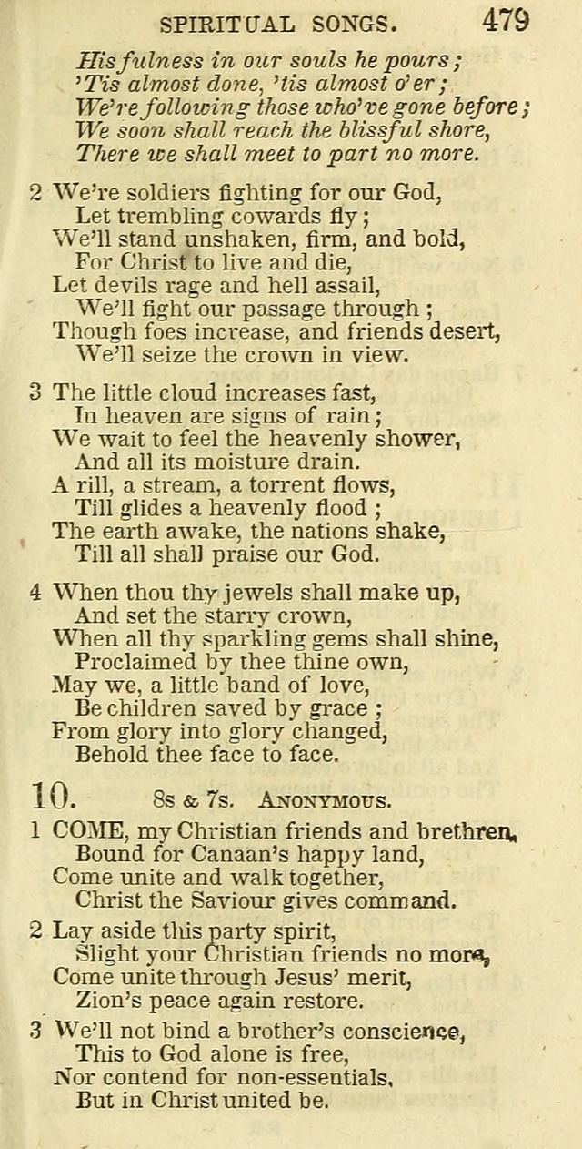 The Christian Psalmist: being a collection of psalms, hymns, and spiritual songs compiled from the most approved authors, and designed as a standard hymn book for public and social worship page 479