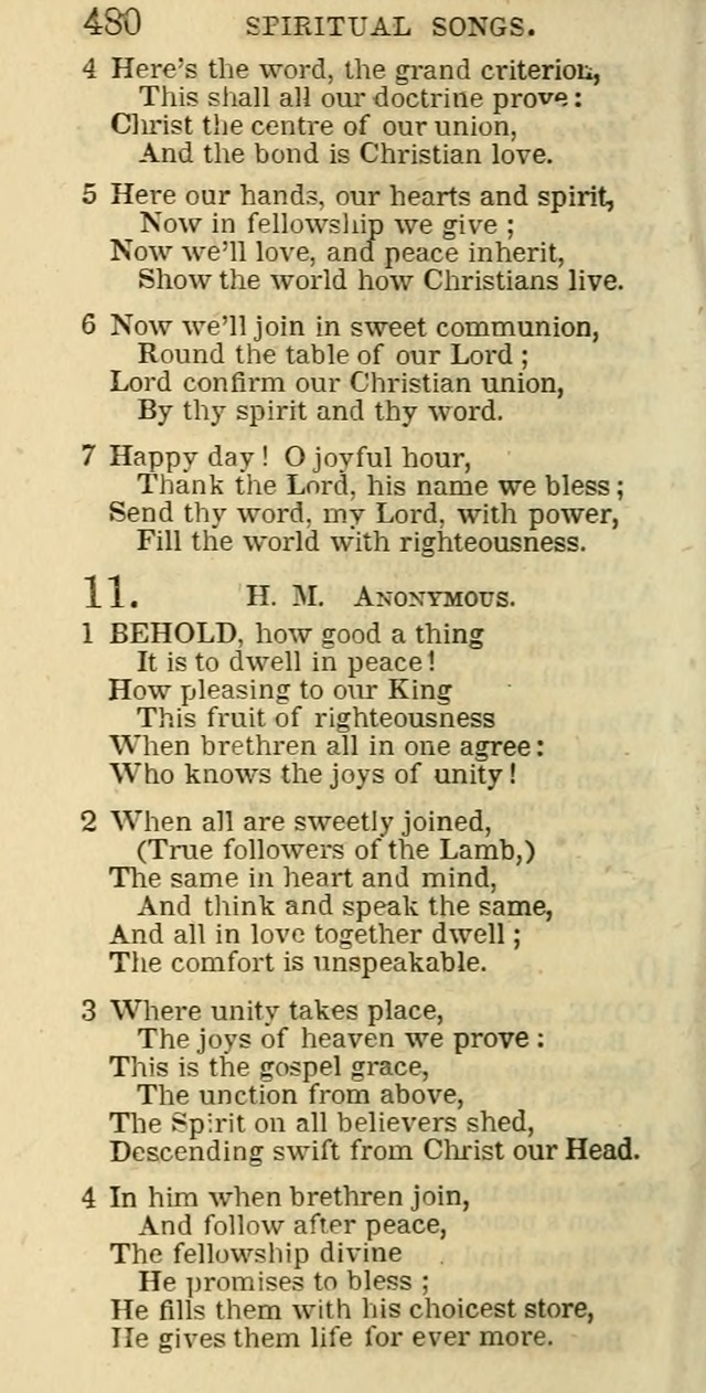 The Christian Psalmist: being a collection of psalms, hymns, and spiritual songs compiled from the most approved authors, and designed as a standard hymn book for public and social worship page 480