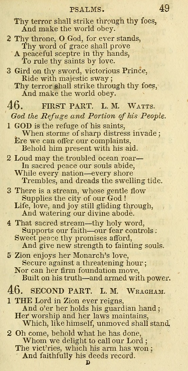 The Christian Psalmist: being a collection of psalms, hymns, and spiritual songs compiled from the most approved authors, and designed as a standard hymn book for public and social worship page 49