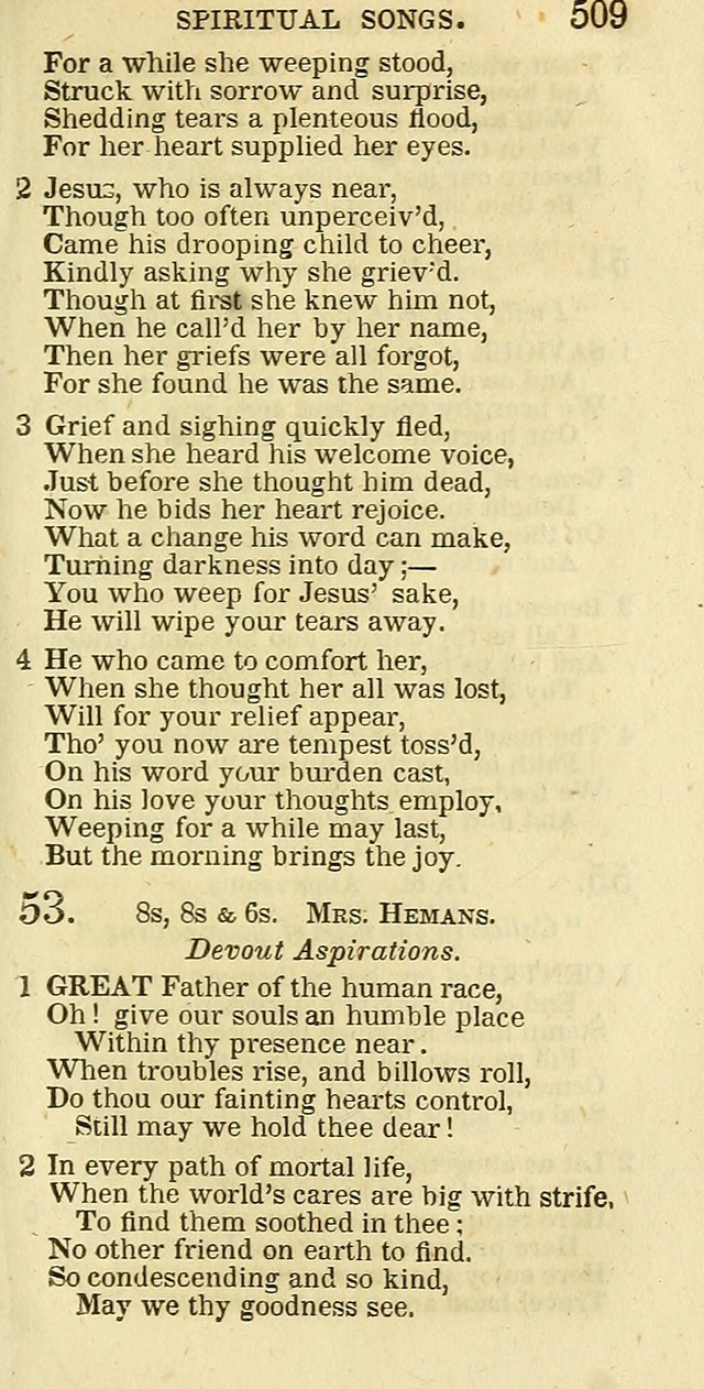 The Christian Psalmist: being a collection of psalms, hymns, and spiritual songs compiled from the most approved authors, and designed as a standard hymn book for public and social worship page 509
