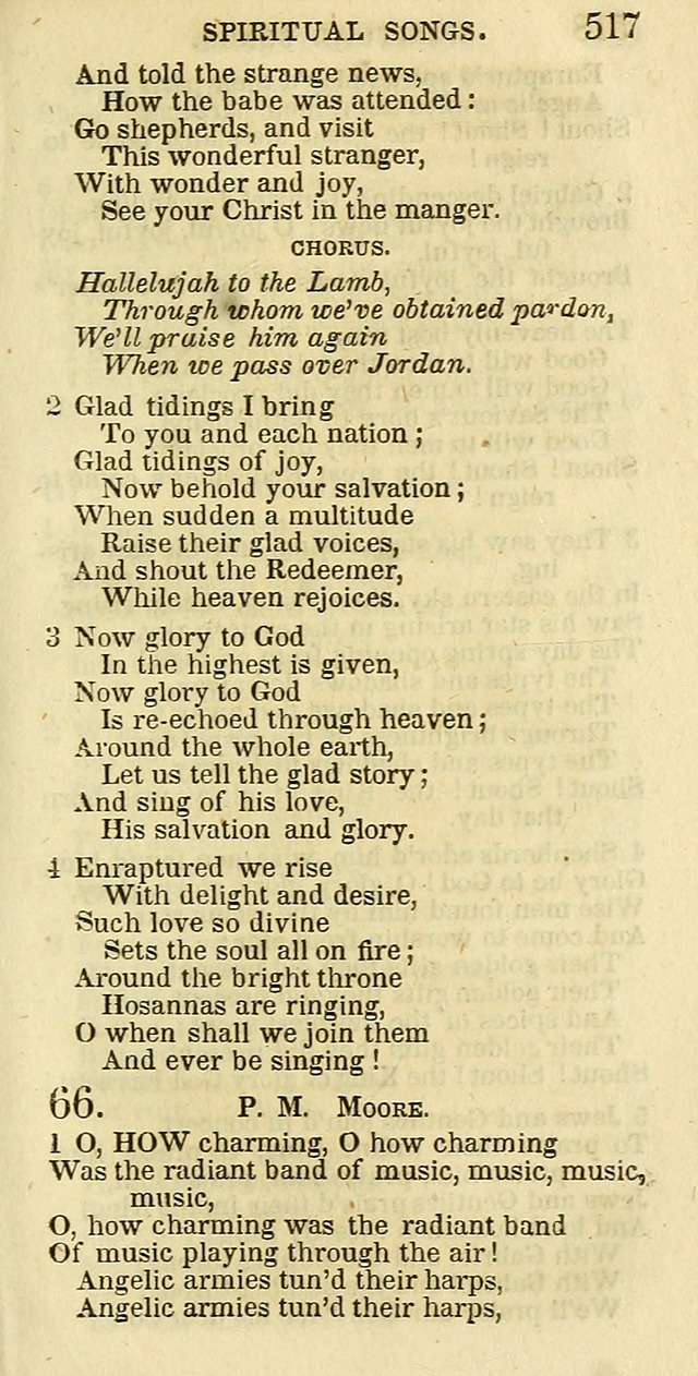 The Christian Psalmist: being a collection of psalms, hymns, and spiritual songs compiled from the most approved authors, and designed as a standard hymn book for public and social worship page 517