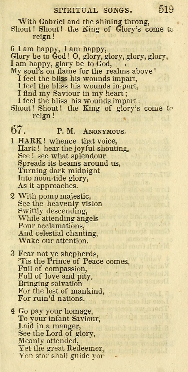 The Christian Psalmist: being a collection of psalms, hymns, and spiritual songs compiled from the most approved authors, and designed as a standard hymn book for public and social worship page 519