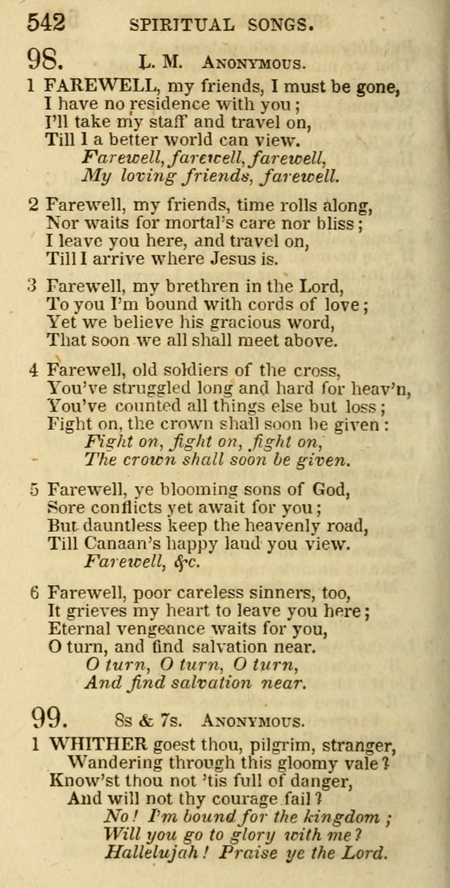 The Christian Psalmist: being a collection of psalms, hymns, and spiritual songs compiled from the most approved authors, and designed as a standard hymn book for public and social worship page 542