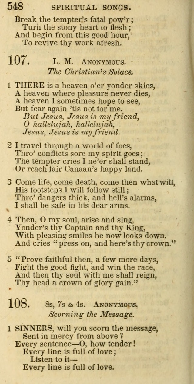 The Christian Psalmist: being a collection of psalms, hymns, and spiritual songs compiled from the most approved authors, and designed as a standard hymn book for public and social worship page 548