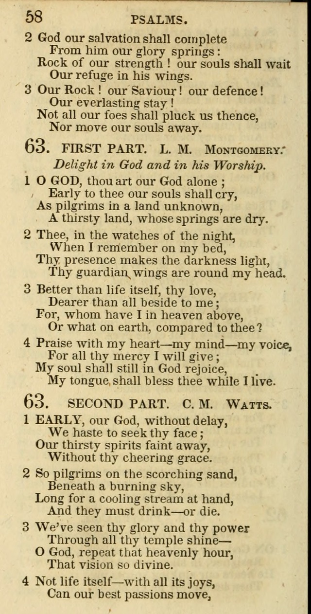 The Christian Psalmist: being a collection of psalms, hymns, and spiritual songs compiled from the most approved authors, and designed as a standard hymn book for public and social worship page 58