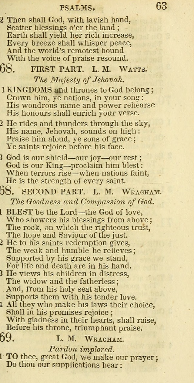 The Christian Psalmist: being a collection of psalms, hymns, and spiritual songs compiled from the most approved authors, and designed as a standard hymn book for public and social worship page 63