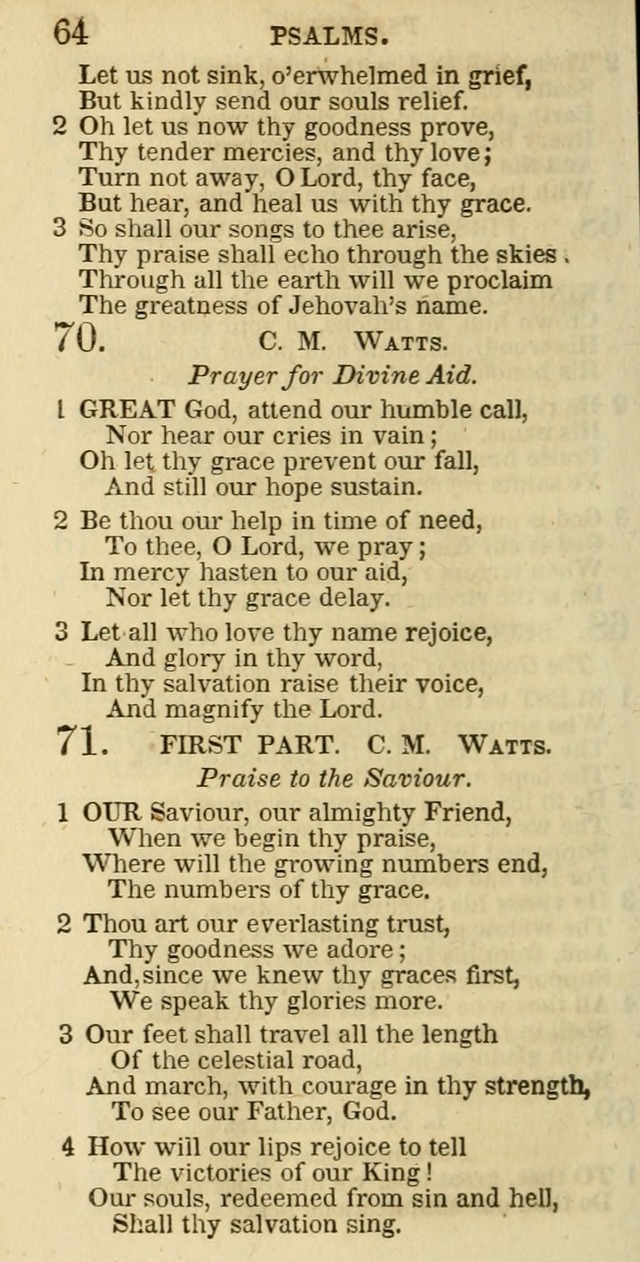 The Christian Psalmist: being a collection of psalms, hymns, and spiritual songs compiled from the most approved authors, and designed as a standard hymn book for public and social worship page 64