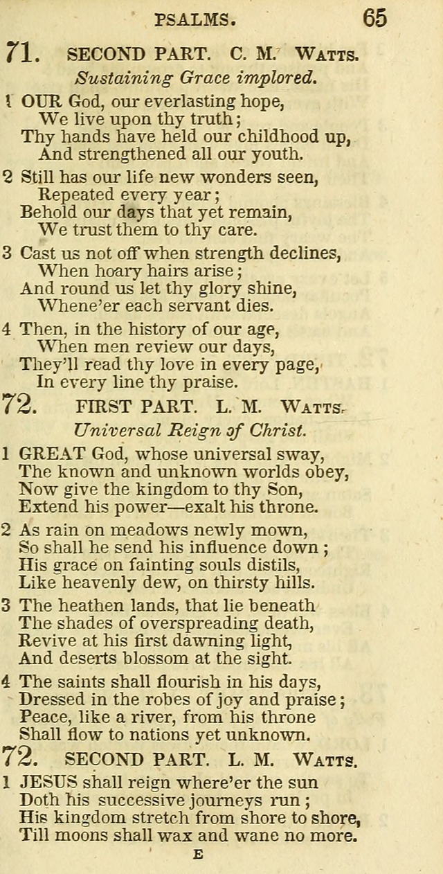 The Christian Psalmist: being a collection of psalms, hymns, and spiritual songs compiled from the most approved authors, and designed as a standard hymn book for public and social worship page 65