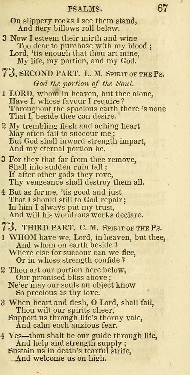 The Christian Psalmist: being a collection of psalms, hymns, and spiritual songs compiled from the most approved authors, and designed as a standard hymn book for public and social worship page 67