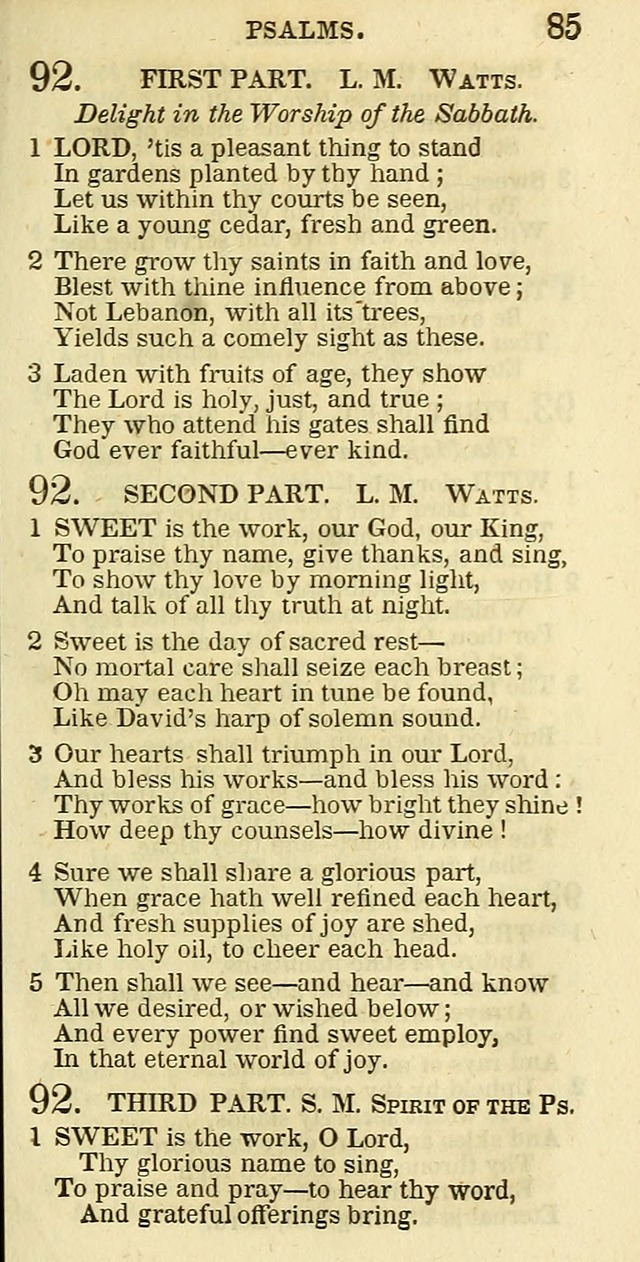 The Christian Psalmist: being a collection of psalms, hymns, and spiritual songs compiled from the most approved authors, and designed as a standard hymn book for public and social worship page 85