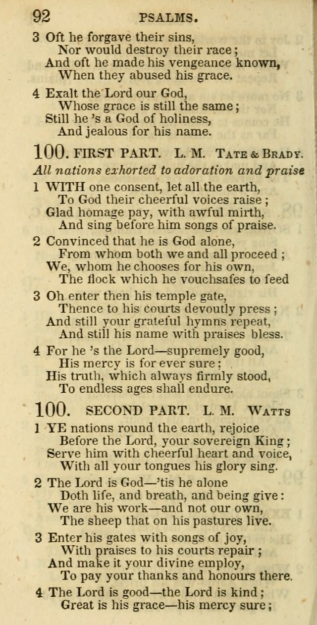 The Christian Psalmist: being a collection of psalms, hymns, and spiritual songs compiled from the most approved authors, and designed as a standard hymn book for public and social worship page 92