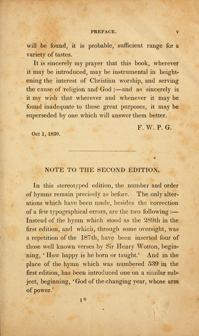 A Collection of Psalms and Hymns for Christian Worship. (3rd ed.) page ix