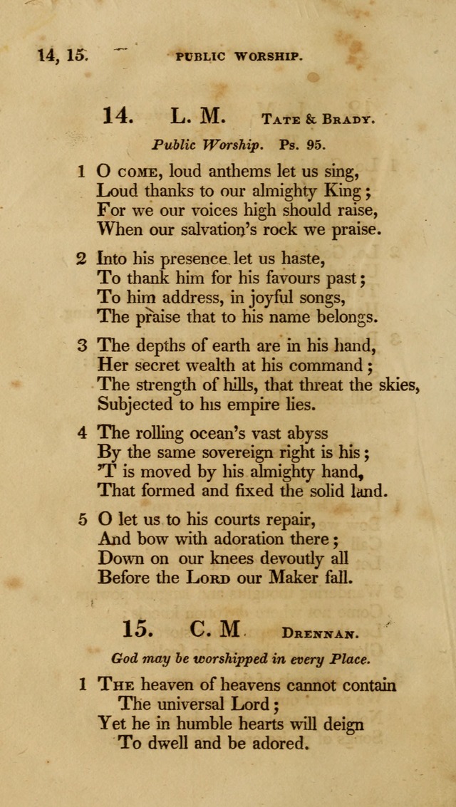 A Collection of Psalms and Hymns for Christian Worship (6th ed.) page 12