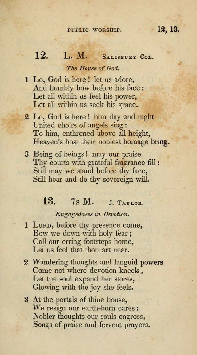 A Collection of Psalms and Hymns for Christian Worship (10th ed.) page 11