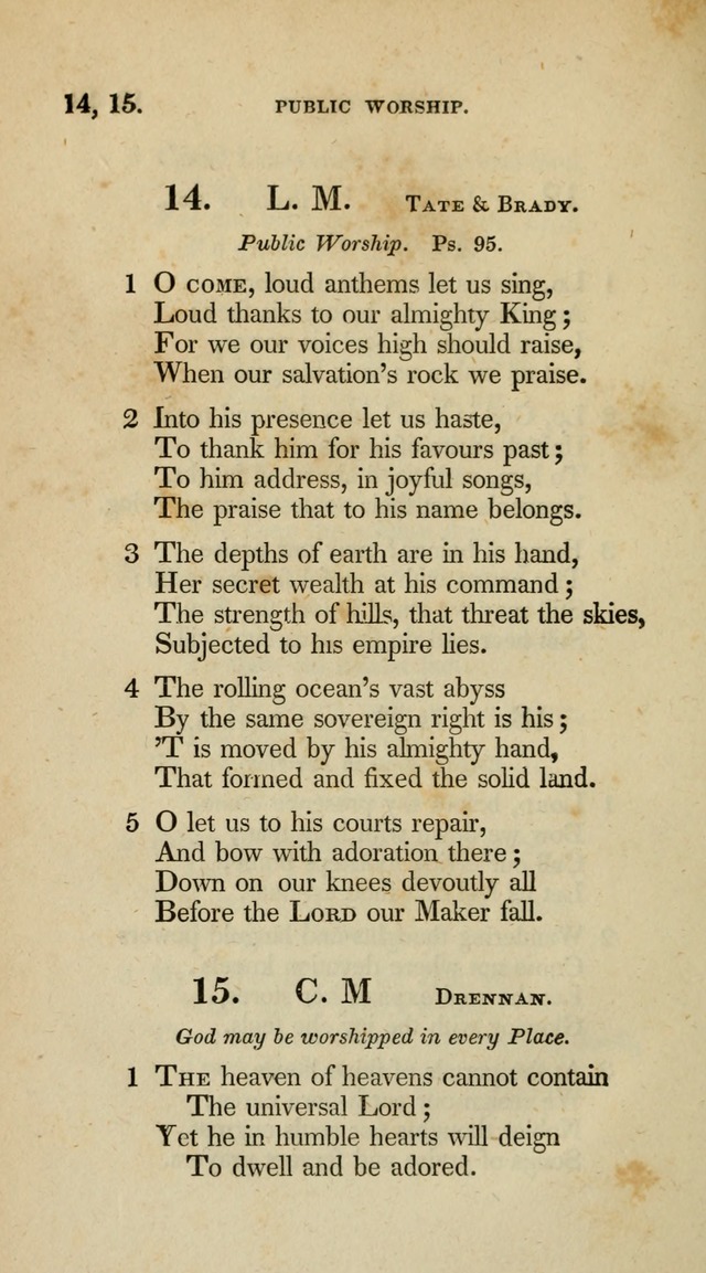 A Collection of Psalms and Hymns for Christian Worship (10th ed.) page 12